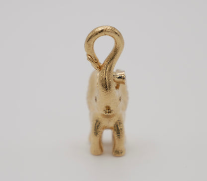 Diamond Medium Elephant Pendant Charm, 18K Gold, view 4