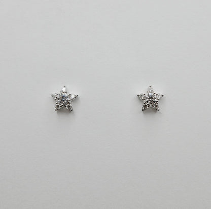 Moissanite Star Stud Earrings, view 2