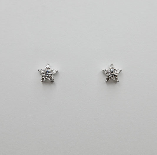 Moissanite Star Stud Earrings, view 2