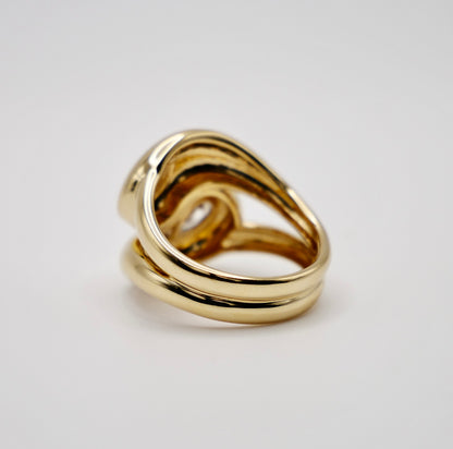 Moi et Toi Double Pear Shaped Wrap Ring, 18K Yellow Gold, view 5