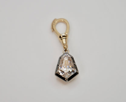 Georgian Victorian Ball Chain Kite Lab Diamond or Moissanite Pendant, view 3