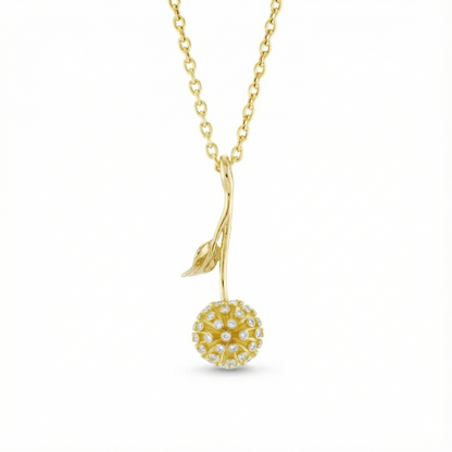 Dandelion Pendant with Lab Grown Diamonds or Moissanites, view 2