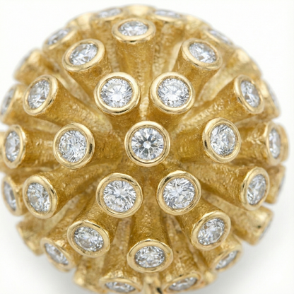 Dandelion Pendant with Lab Grown Diamonds or Moissanites, view 3