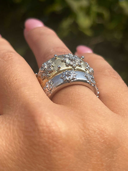 Fabric Silk Diamond Ring, Clover, view 8