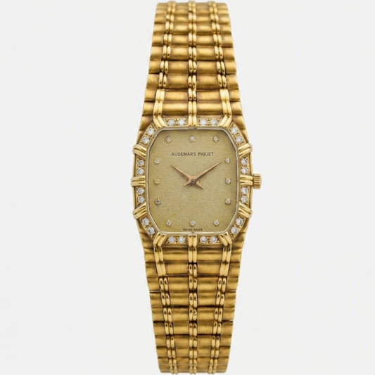Audemars Piguet Bamboo 18K Yellow Gold Diamond Ladies 20mm Watch