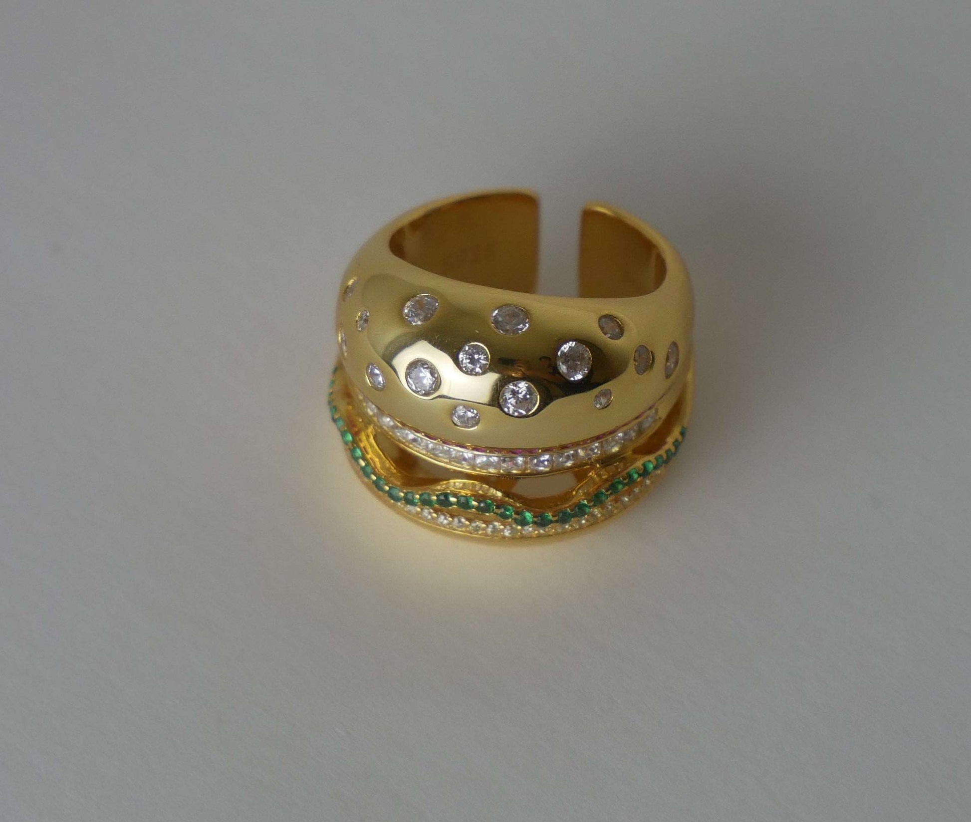 veggie burger ring, hamburger ring, gold filled burger ring, nadine ghosn, drake