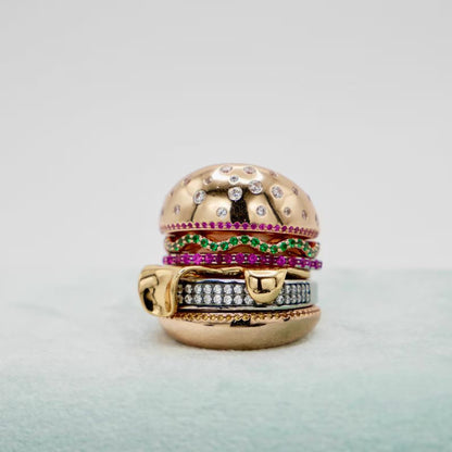Pencil and Burger Combo, 18K Gold Filled, view 9