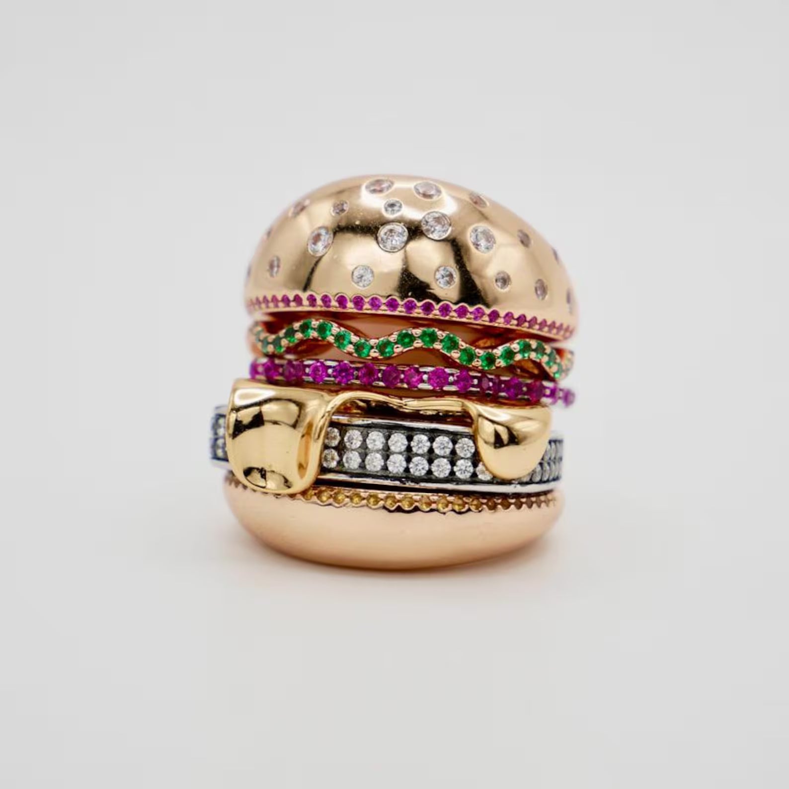 18K Gold Filled Pencil and Burger Combo, Hypoallergenic, Waterproof and Tarnish Resistant | Nadine Ghosn style | Drake jewelry | Justin Bieber jewelry | Beyonce jewelry | novelty fun fine jewelry | by Disco Marshmallow