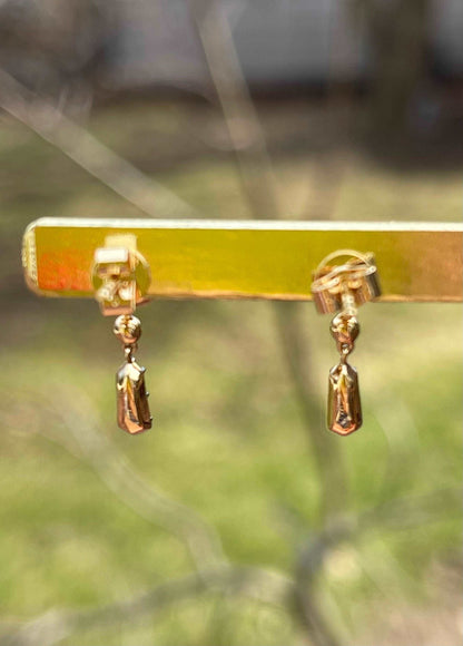 Multi-Shape Georgian Victorian Gold Detachable Earrings, 14K Gold, 2 Ct, view 5