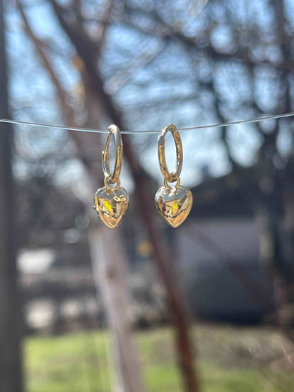 Heart Cut Ruby Georgian Victorian Gold Earrings, 18K Gold, view 6