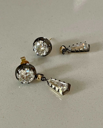 Multi-Shape Georgian Victorian Gold Detachable Earrings, 14K Gold, 6.6 Ct, view 6