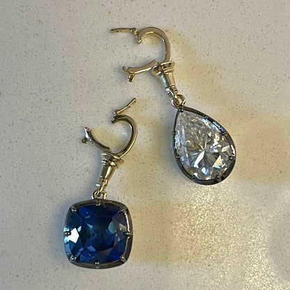 Georgian Victorian Sapphire Cushion Ball Chain Pendant, view 2