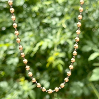 Georgian Victorian Art Deco Ball Sphere Chain Necklace, 4 mm, view 4