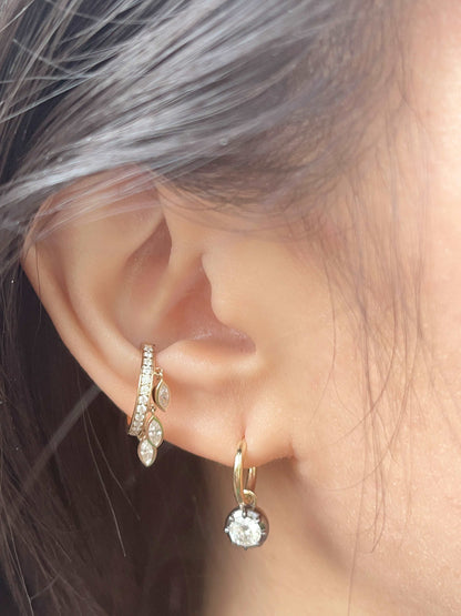 Pave Marquise Shaker Ear Cuff, 14K Gold, view 4