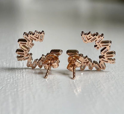 Fireworks Spiral Moissanite Hoop Earrings, view 4