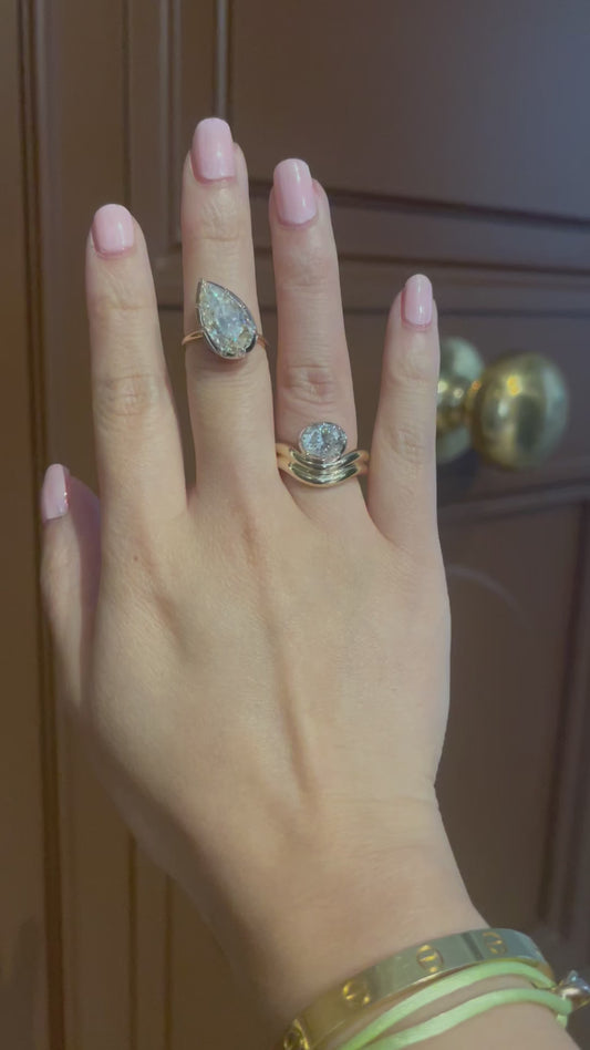 Oval Moissanite Sculptural Ring
