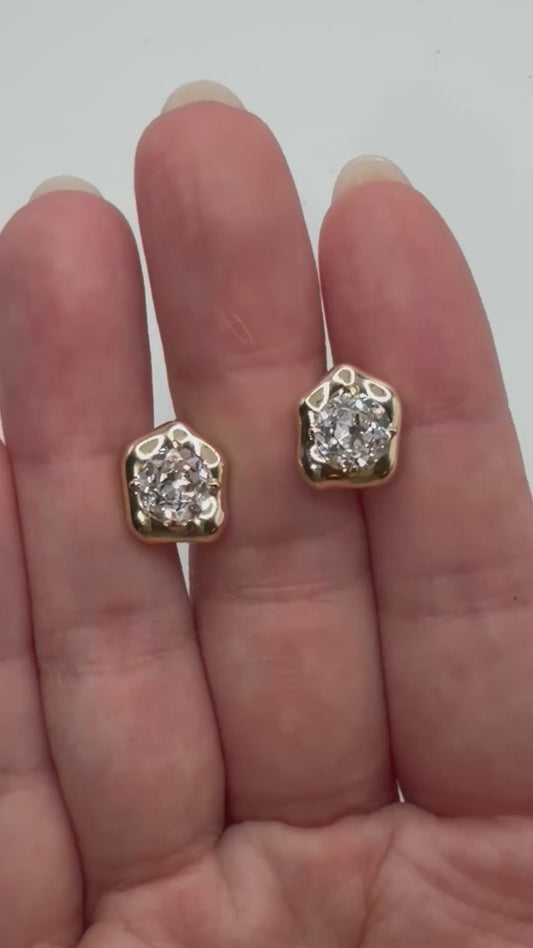 Lab Diamond Stud Earrings, 18K Gold, Ready to Ship