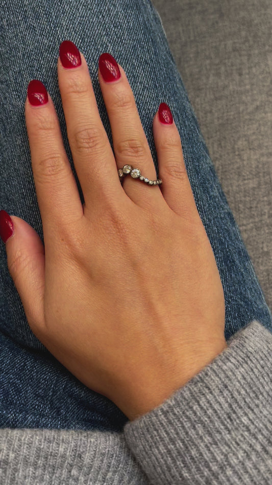 Wave Embrace Ring, 18K Blackened Gold