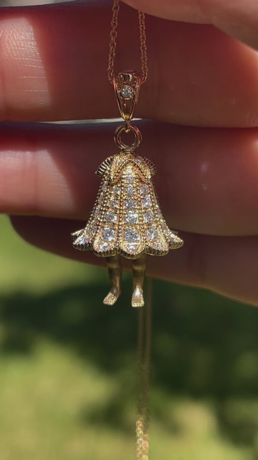 Flower or Bell Fairy with Diamonds