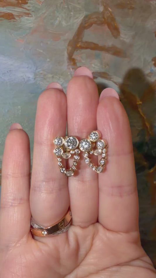 Constellation Drop Earrings with Lab Grown Diamonds, 18K Gold, Ready to Ship