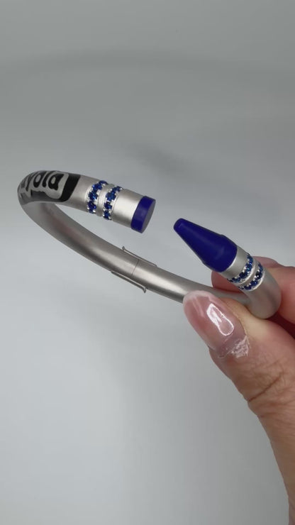 Customizable Crayon Bracelet with Blue Lapis and Blue Moissanites