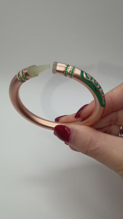 Customizable Crayon Bracelet with Nephrite and Lab Emeralds, Gold Filled
