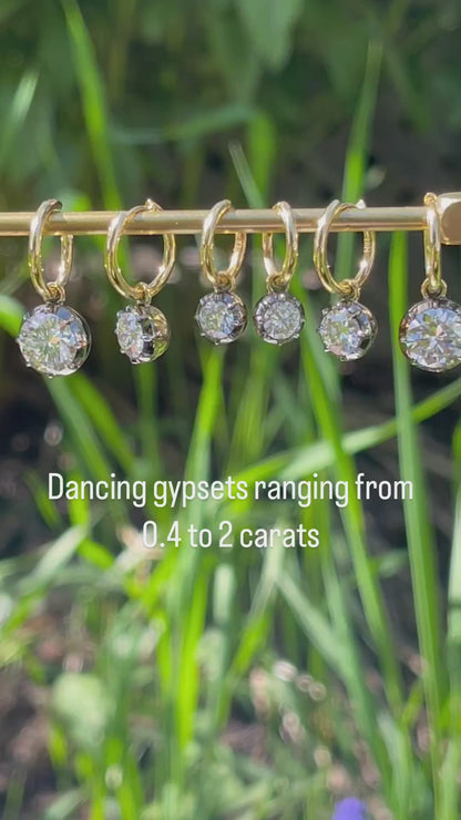 Custom Round Georgian Victorian Earrings, Lab Diamond or Moissanite